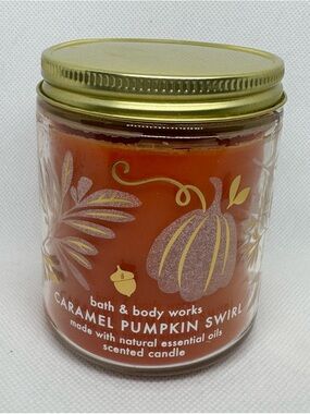 Bath & Body Works Caramel Pumpkin Swirl Scented Candle -Single Wick New!